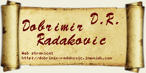 Dobrimir Radaković vizit kartica